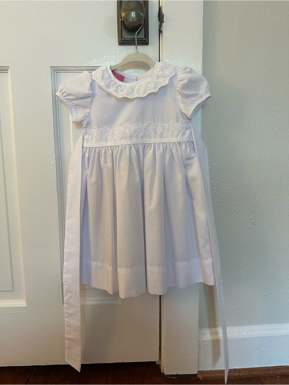 Claire and Charlie - Heirloom White Dress with Lace Detail 24M